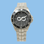 Math Watch - Infinity Watches<br><div class="desc">Looking for a great gift for the geek in your life?  This math wrist watch is perfect.  Featuring a white infinity symbol in the centre on a black chalkboard look background,  this watch is sure to please the math enthusiast.  Copyright Kathy Henis</div>