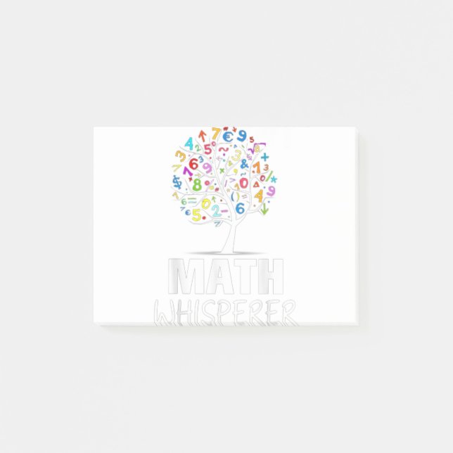 MATH WHISPERER Colour Tree Tee, I Love Math Teache Post-it Notes (Front)