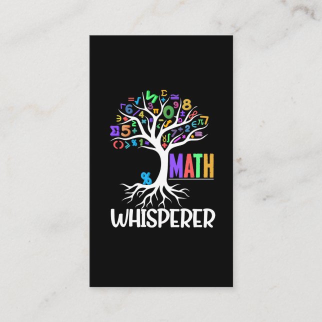 Math Whisperer Tree Math Educator Algebra Nerds Business Card (Front)