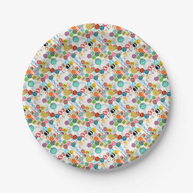 Math (white) paper plate (Front)