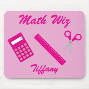 Math Wiz in Pink Mouse Pad