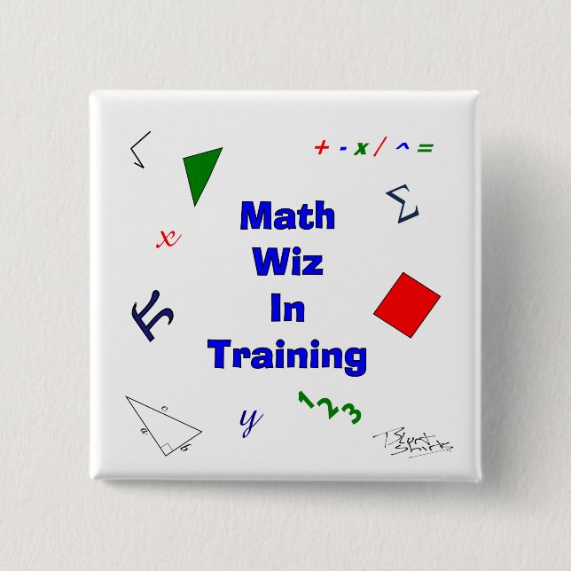 Math Wiz in Training 15 Cm Square Badge (Front)