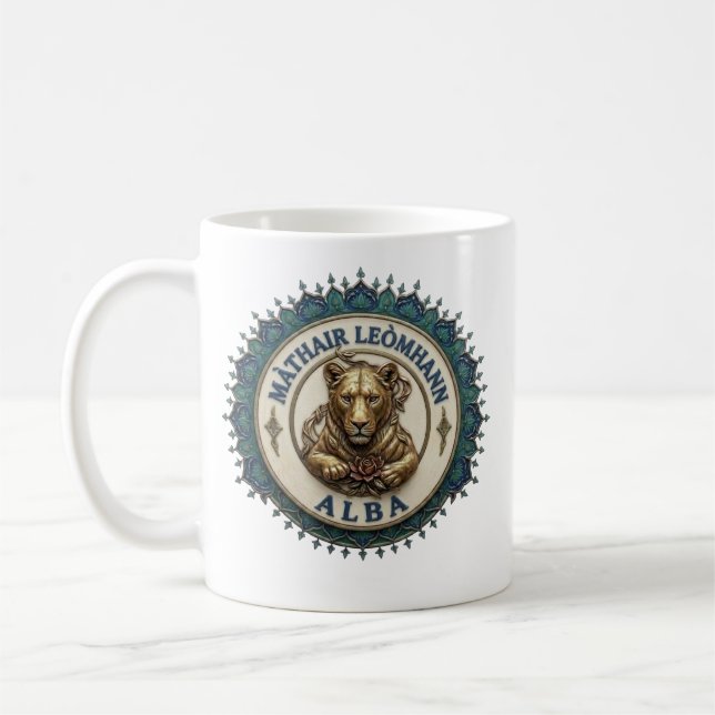 Màthair-leòmhann. Alba Coffee Mug (Left)