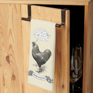 Mathemachicken Funny Math Chicken Pun Joke Tea Towel
