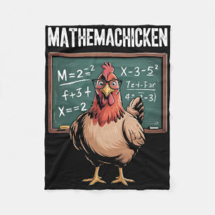 Mathemachicken Funny Math Teacher Chicken Pun Men Fleece Blanket