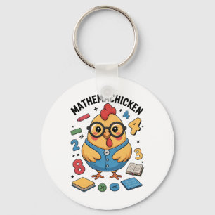 Mathemachicken Funny Math Teacher Chicken Pun Men Key Ring