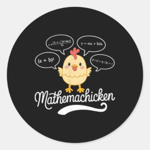 Mathemachicken Math Chicken Teacher Retire Mathema Classic Round Sticker