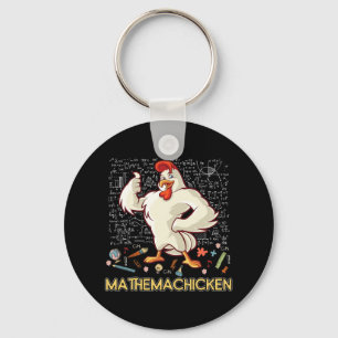 Mathemachicken Math Lover Funny Chicken Key Ring