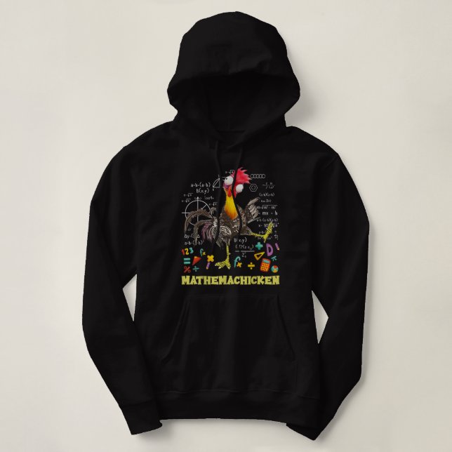 Mathemachicken teacher Math Lovers Funny chicken Hoodie (Design Front)