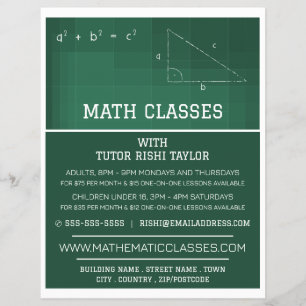 Mathematic Chalkboard, Math Classes Advertising Flyer