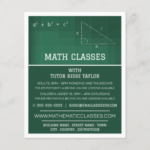 Mathematic Chalkboard, Math Classes Advertising Flyer