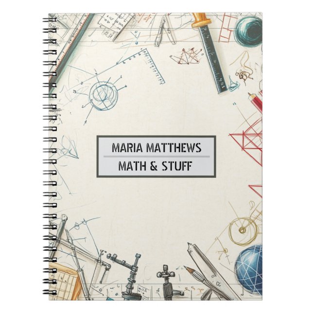 Mathematic custom Spiral Photo Notebook (Front)
