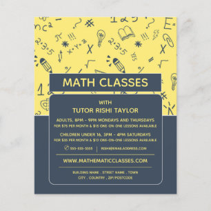 Mathematic Icon Design, Math Classes Advertising Flyer
