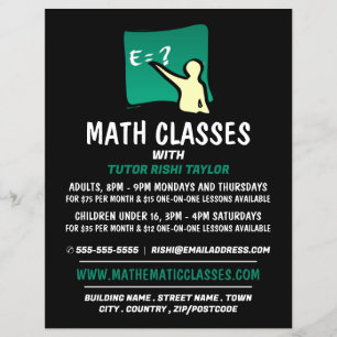 Mathematic Logo, Math Classes Advertising Flyer