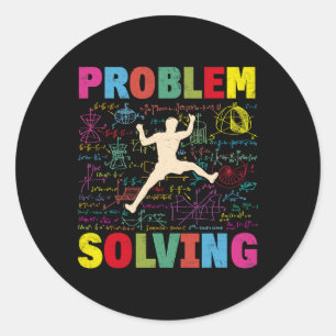 Mathematic Problem Solving Climber Rock Climbing B Classic Round Sticker