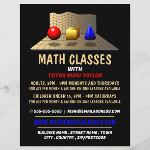 Mathematic Shapes, Math Classes Advertising Flyer