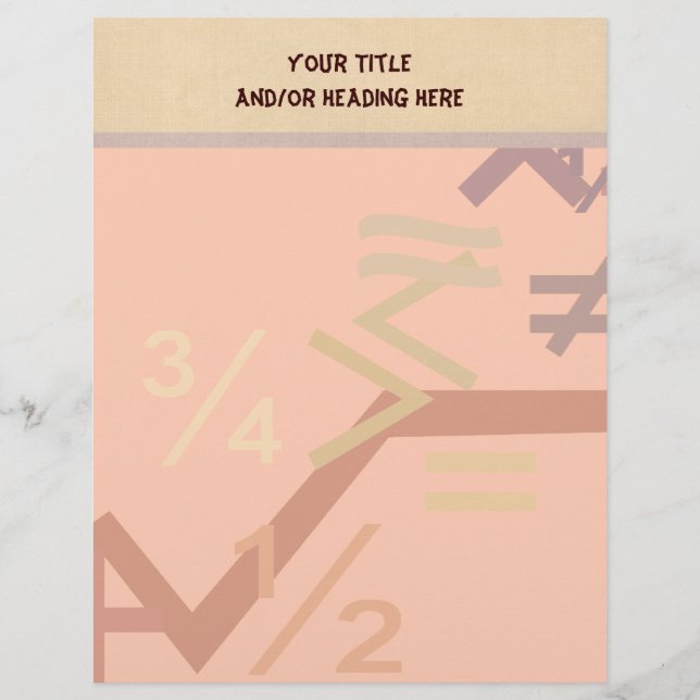 Mathematic Symbols Letterhead (Front)