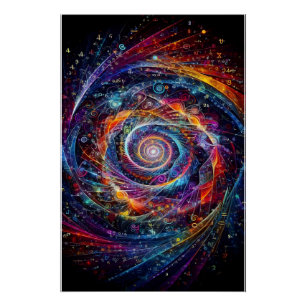 Mathematical Abstract Swirls  Graphic Art Design Poster