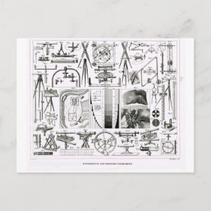 Mathematical and surveying instruments postcard