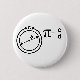 Mathematical Definition of Pi 6 Cm Round Badge