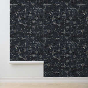 Mathematical Formulas On Black Draught Chalkboard Wallpaper