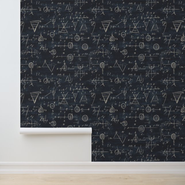 Mathematical Formulas On Black Draught Chalkboard Wallpaper (Application)