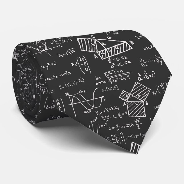 Mathematical Formulas Pattern  Tie (Rolled)