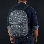 Mathematical Geometric, Formula Pattern, black Printed Backpack<br><div class="desc">Introducing the GeoGlam Scholar Pack – where the allure of geometry meets the bustling halls of academia! Step into the world of trendsetting teen fashion with our Mathematical Geometric Formula Pattern, a sleek black printed backpack designed to make heads turn in the hallways. Picture this: you, walking confidently into school...</div>