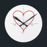 Mathematical heart round clock<br><div class="desc">Mathematical heart</div>