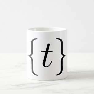 Mathematical 't' set (black) coffee mug