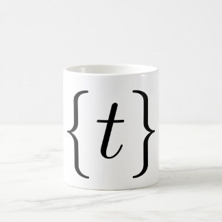 Mathematical 't' set (black) coffee mug