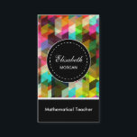 Mathematical Teacher- Colourful Mosaic Pattern Business Card<br><div class="desc">Make a lasting impression with this professionally crafted business card. Whether you’re networking,  meeting clients,  or growing your brand,  this design offers a stylish and memorable way to showcase your information.
Easily personalise the text,  fonts,  and layout using Zazzle’s editing tools to match your unique brand identity.</div>