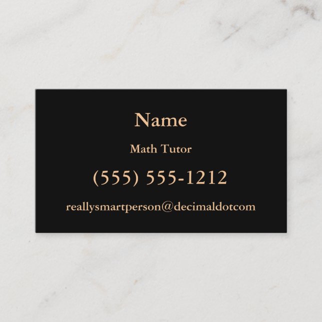 Mathematical Terms Word Cloud Template Business Card (Front)