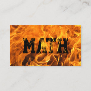 Mathematician Burning Fire Bold Math Business Card