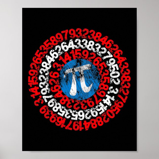 Mathematician Captain Pi Superhero Math Nerd Geek  Poster (Front)