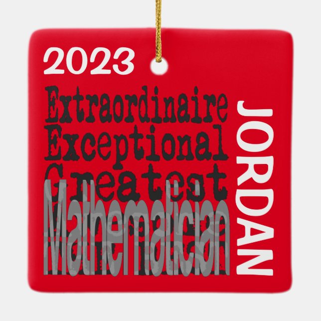 Mathematician Extraordinaire CUSTOM Ceramic Ornament (Back)