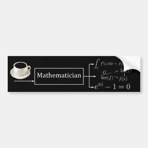 Mathematician machine (black) bumper sticker