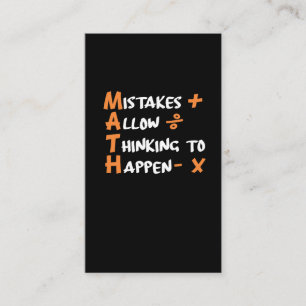Mathematician Maths Teacher Algebra Geometry Business Card