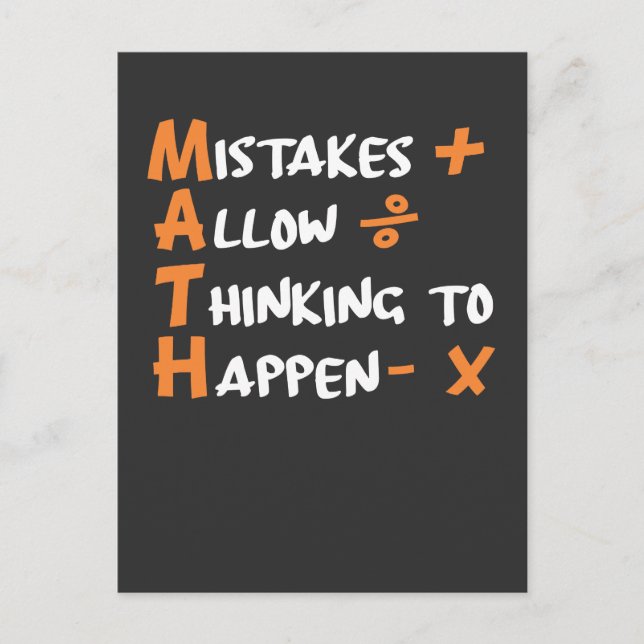 Mathematician Maths Teacher Algebra Geometry Postcard (Front)