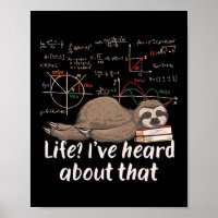 Mathematician Sloth Cartoon Math Funny Math
