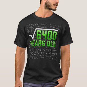 Mathematician Square Root 80 Year Old Math kiddinx T-Shirt