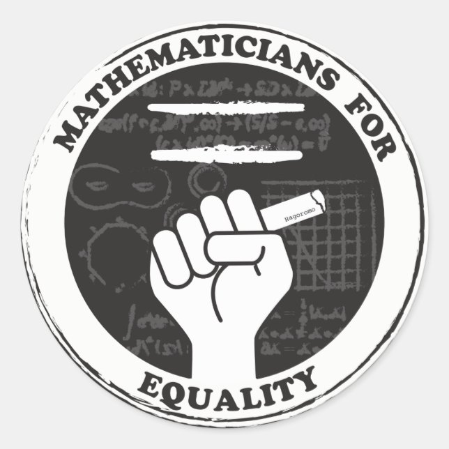 Mathematicians for Equality stickers (Front)