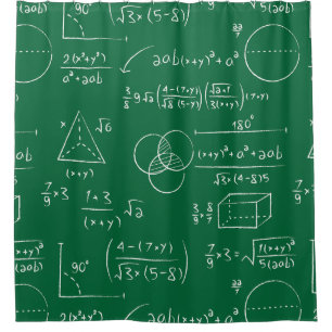 mathematics algebra geometry equations formula shower curtain