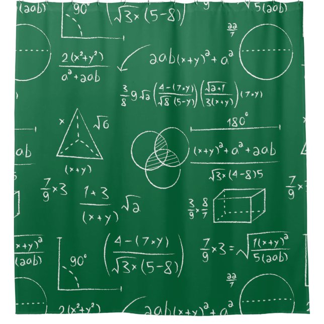mathematics algebra geometry equations formula shower curtain (Front)