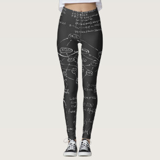 mathematics  black and white scribbles leggings