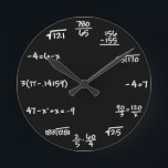 Mathematics Chalkboard Clock - Mathematician<br><div class="desc">Perfect clock for math student,  teachers,  engineers,  physicists,  doctors,  dentists,  or anyone who just likes a creative chalkboard-like clock</div>