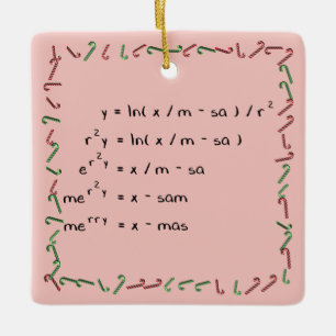Mathematics Christmas Wish Ceramic Tree Decoration
