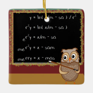 Mathematics Christmas Wish Ceramic Tree Decoration