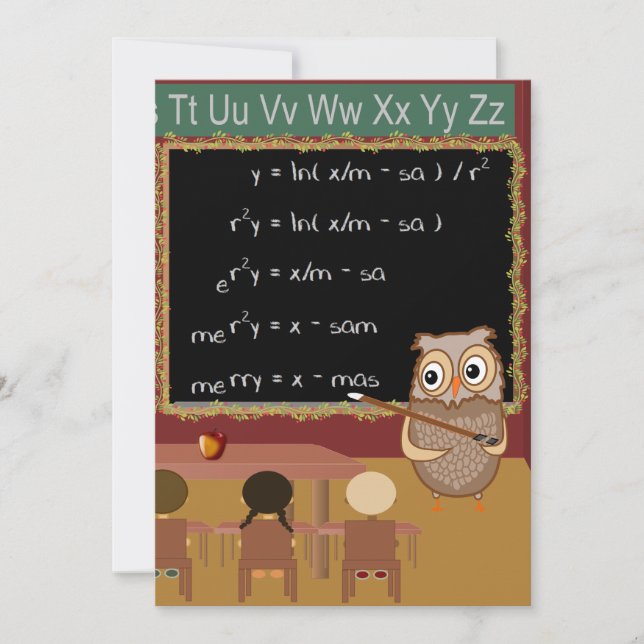 Mathematics Christmas Wish Invitation (Front)