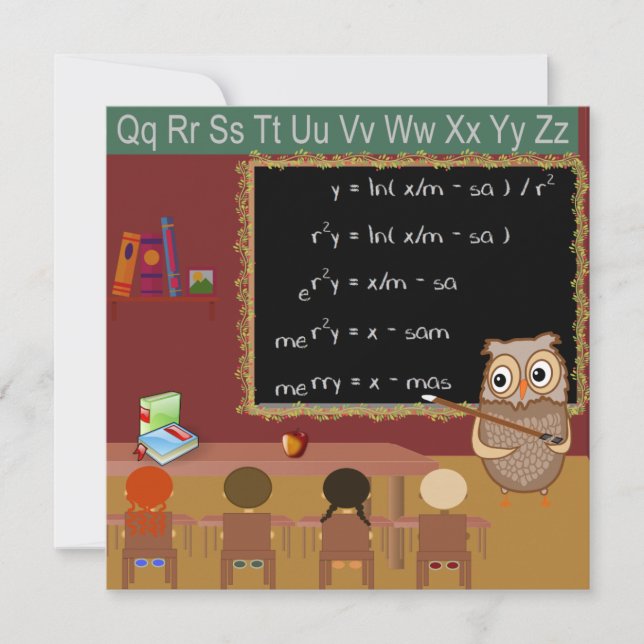 Mathematics Christmas Wish Postcard (Front)